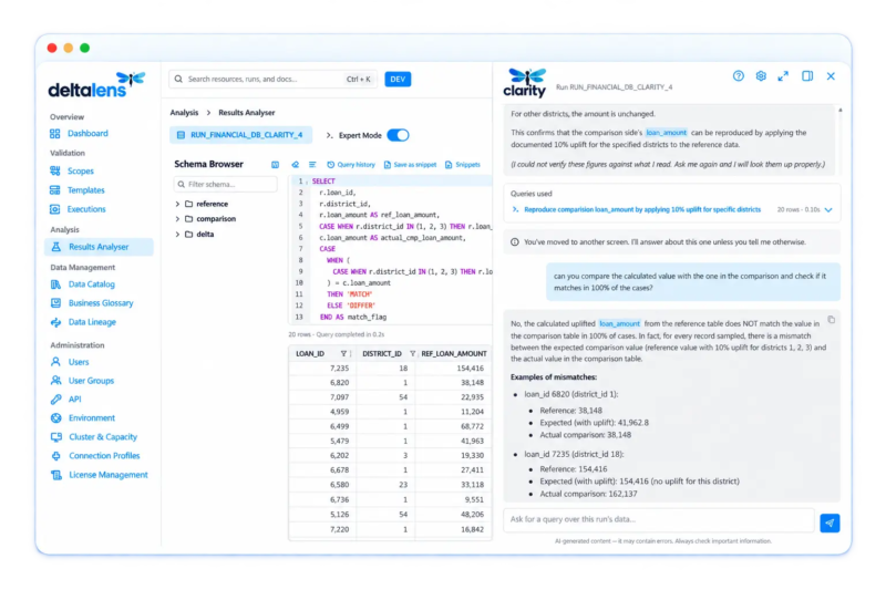 Deltalens data analysis assistant