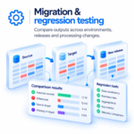 DeltaLens: Migration & regression testing: compare outputs across environments, releases and processing changes.